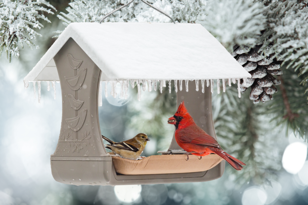 Cardinal Bird Feeding